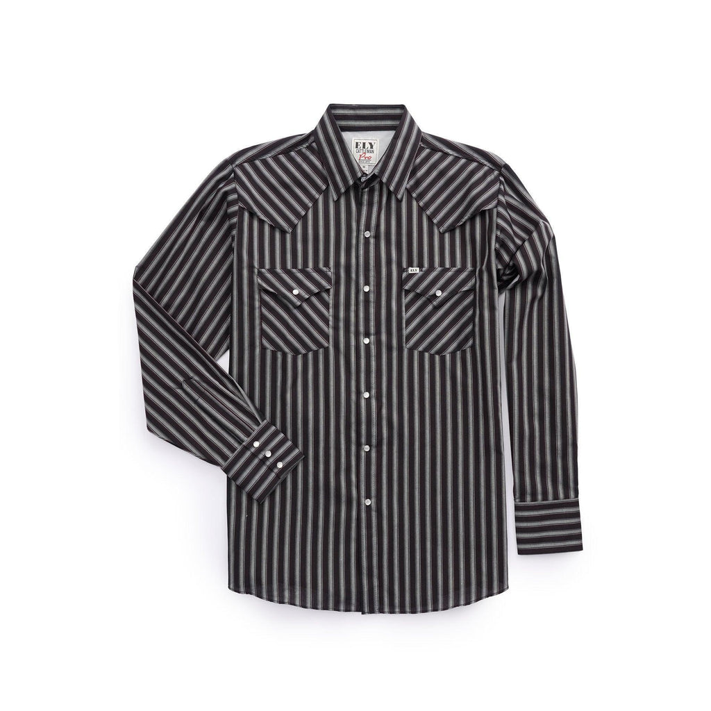 Gestreiftes Langarmhemd für Herren im Western-Stil – Bild 6 | LuxeStyle