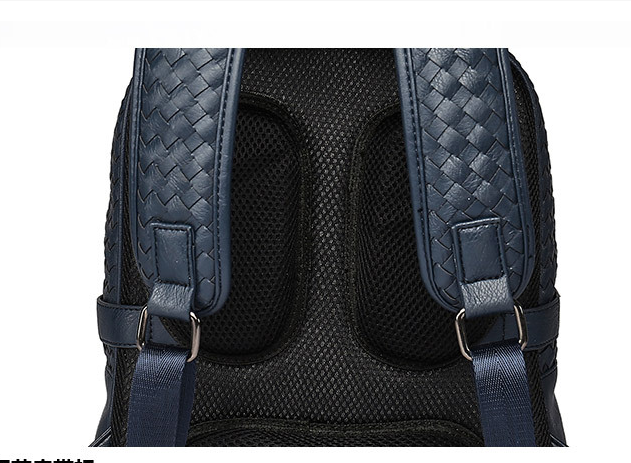 Rucksack aus Kunstleder, geflochten, schwarz – Bild 5 | LuxeStyle