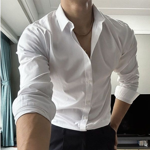 Herren Leinenhemd Langarm Schnürung – Bild 2 | LuxeStyle