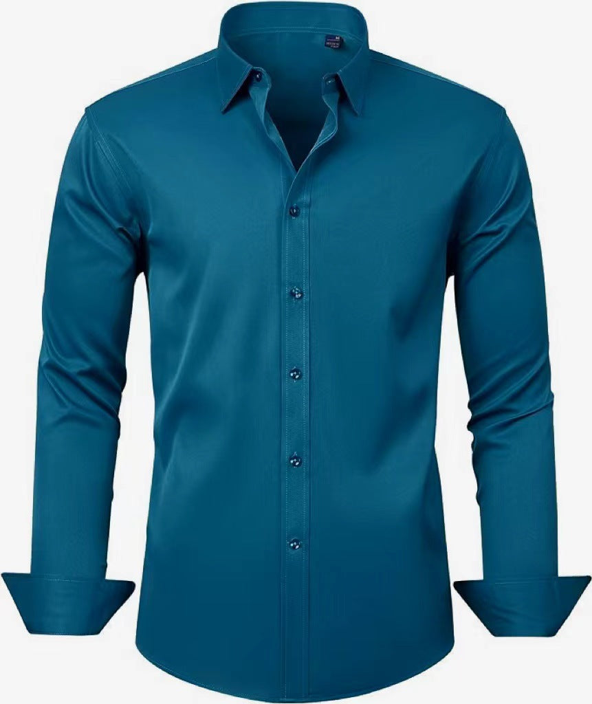 Langarm-Business-Hemd – natürliche Farbe – Bild 11 | LuxeStyle