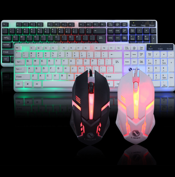Tastatur-Maus-Set mit Regenbogen-Hintergrundbeleuchtung | LuxeStyle