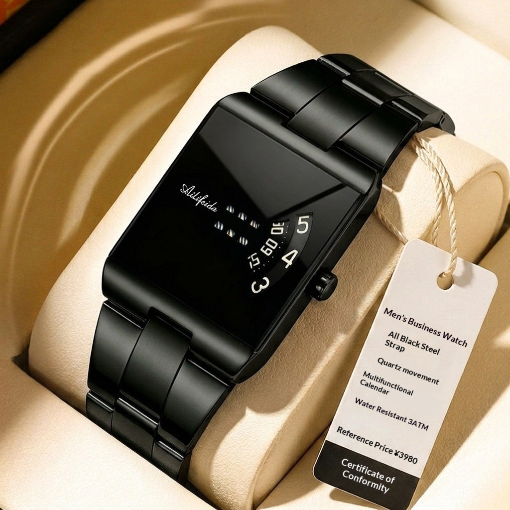 Quadratische Quarz-Uhr mit Edelstahlarmband, wasserdicht – Bild 3 | LuxeStyle