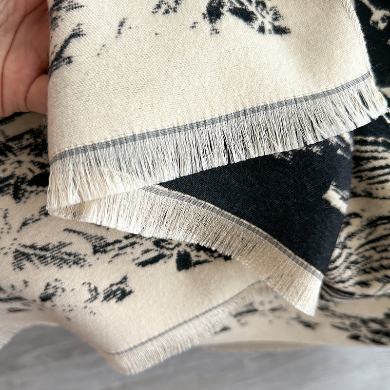 Schal mit Tusche-Muster | LuxeStyle