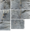 High-quality Slanted-button Placket Design Straight-leg No-stretch Sho