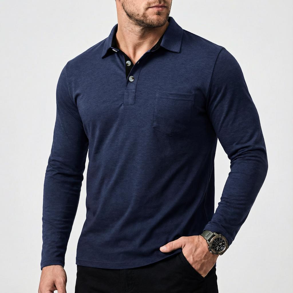 Slim Fit Pullover Herren – Baumwollmischung, Burgunderrot – Bild 6 | LuxeStyle