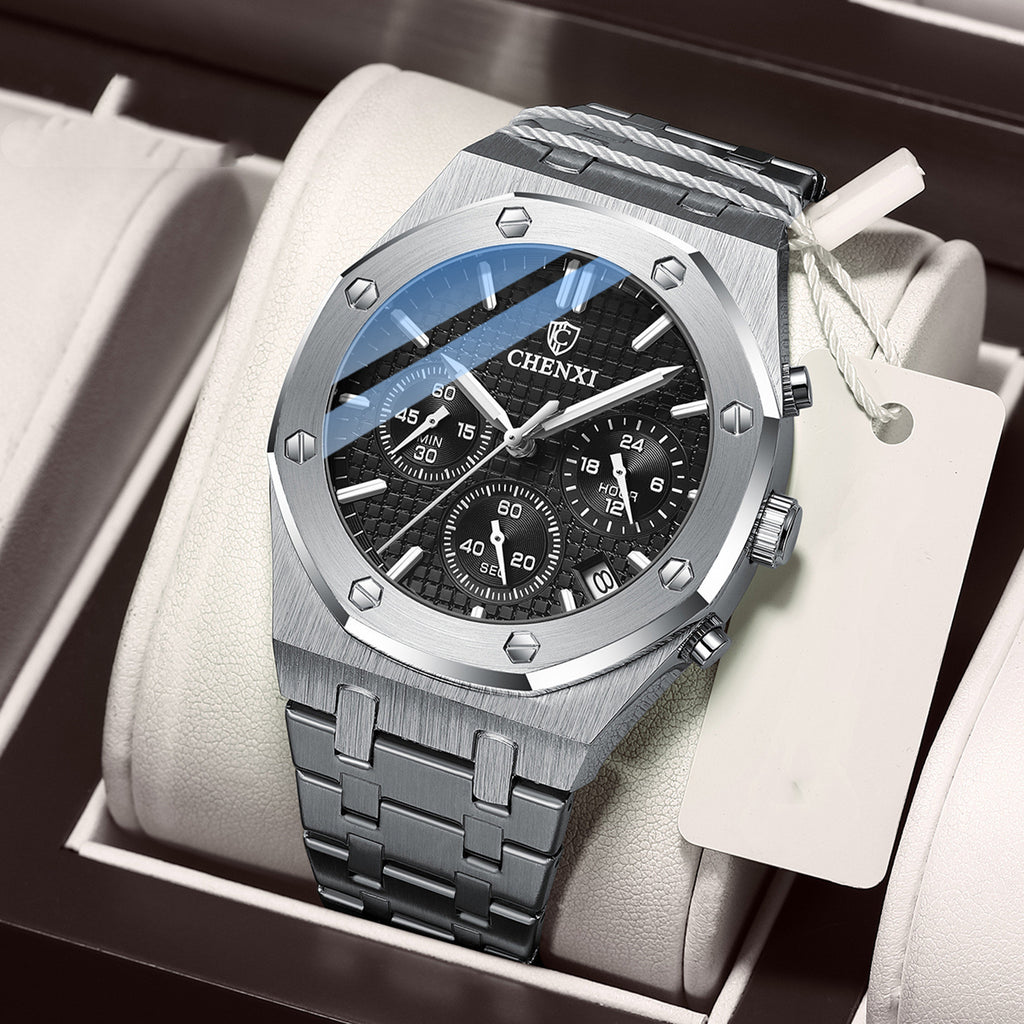 Herren-Quarzuhr mit Stahlband – Bild 7 | LuxeStyle