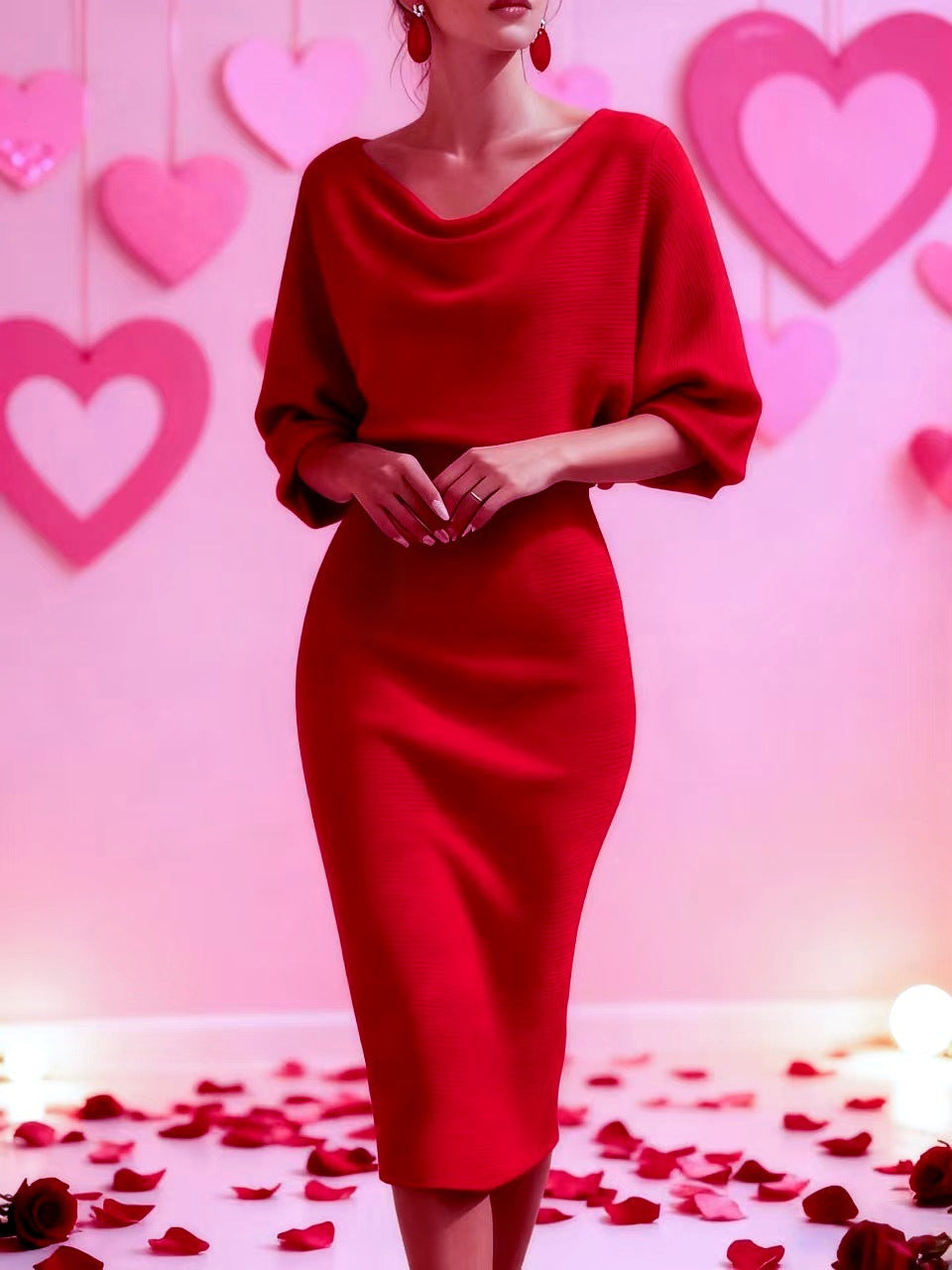 Elegantes Etuikleid mit Schlitz und Flared Sleeves – Bild 9 | LuxeStyle