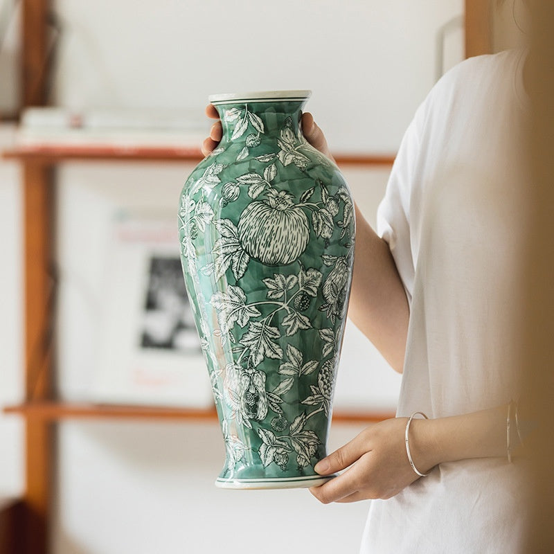 Keramikvase Vintage Jade Grün – Bild 8 | LuxeStyle