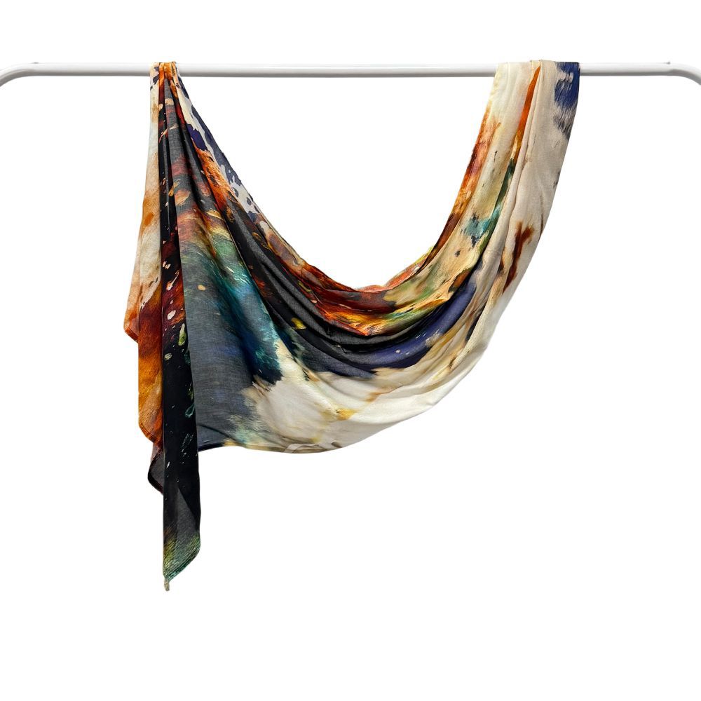 Kopftuch aus Modal-Baumwolle mit Marmor-Print – Bild 11 | LuxeStyle