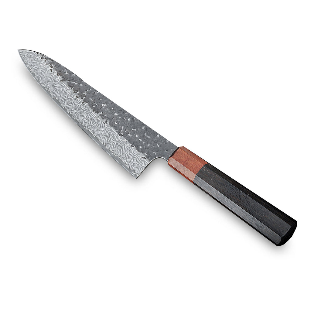 Damast Kochmesser mit Hammerschlag-Finish