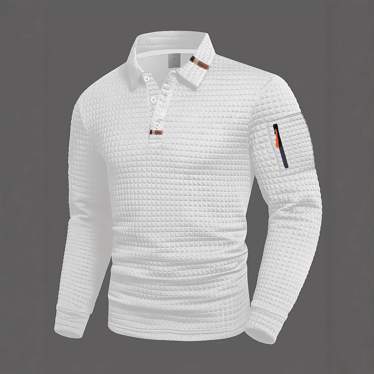 Patchwork Checkerboard Langarm Polo-Shirt Herren – Bild 10 | LuxeStyle
