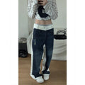 Patchwork Denim Jeans im Retro-Stil