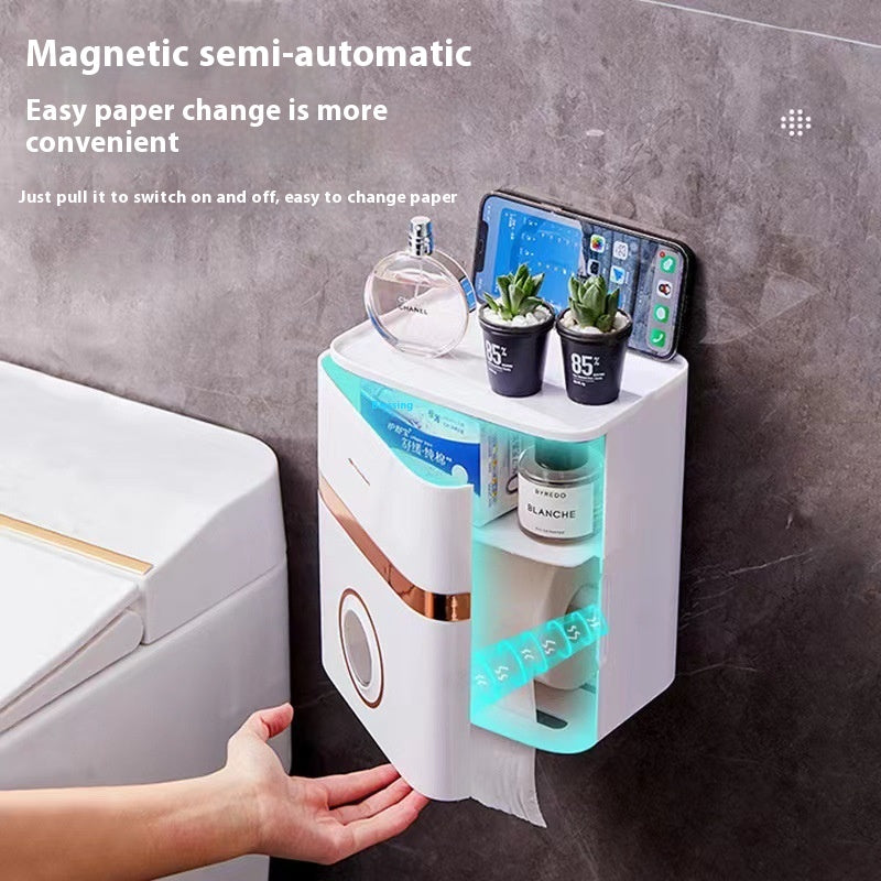 Wasserdichter Rollenpapierhalter mit Doppelfach – Bild 3 | LuxeStyle
