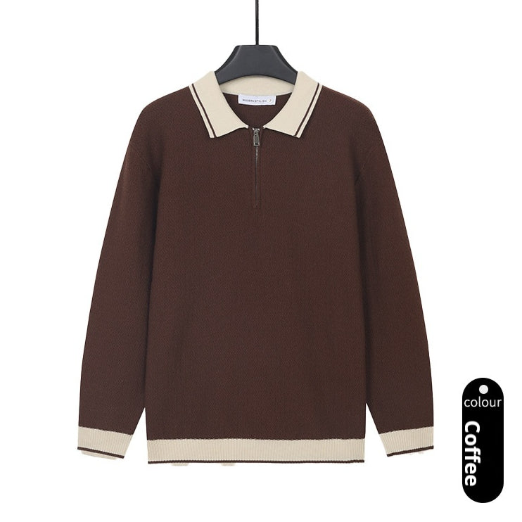 Herren Freizeitoberteil mit Revers und halbem Reissverschluss – Bild 5 | LuxeStyle