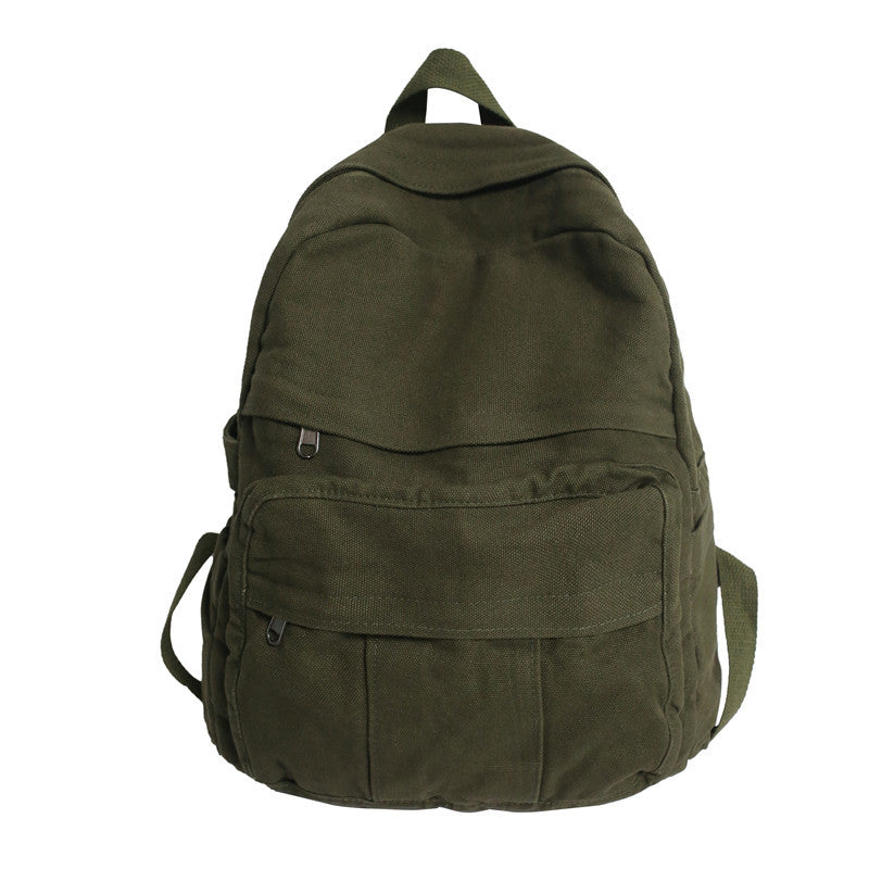 Canvas Schulrucksack mit Reissverschluss