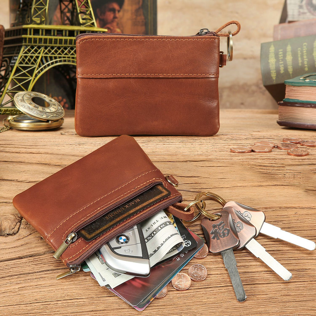 Retro Mini-Portemonnaie aus Vollnarbenleder – Bild 5 | LuxeStyle