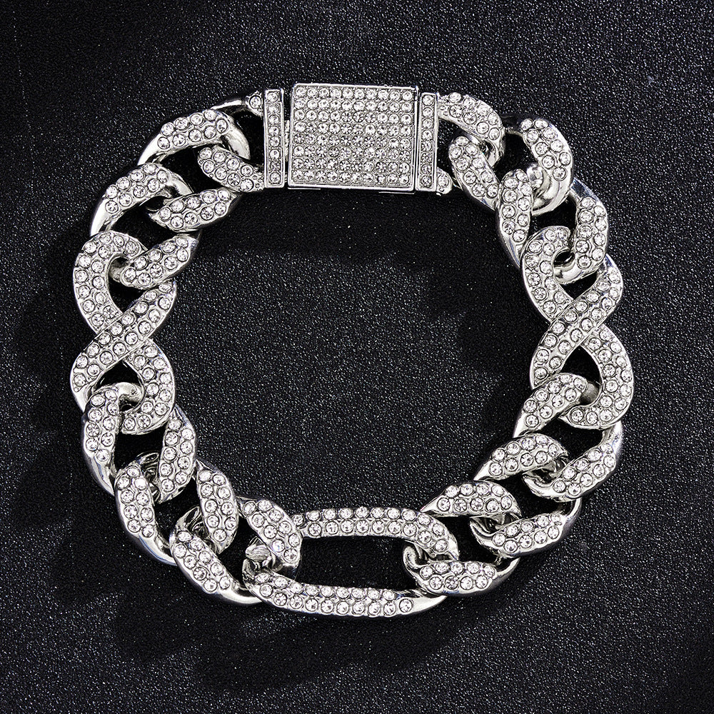 Kubanische Gliederkette mit Strass, 45 cm – Bild 6 | LuxeStyle