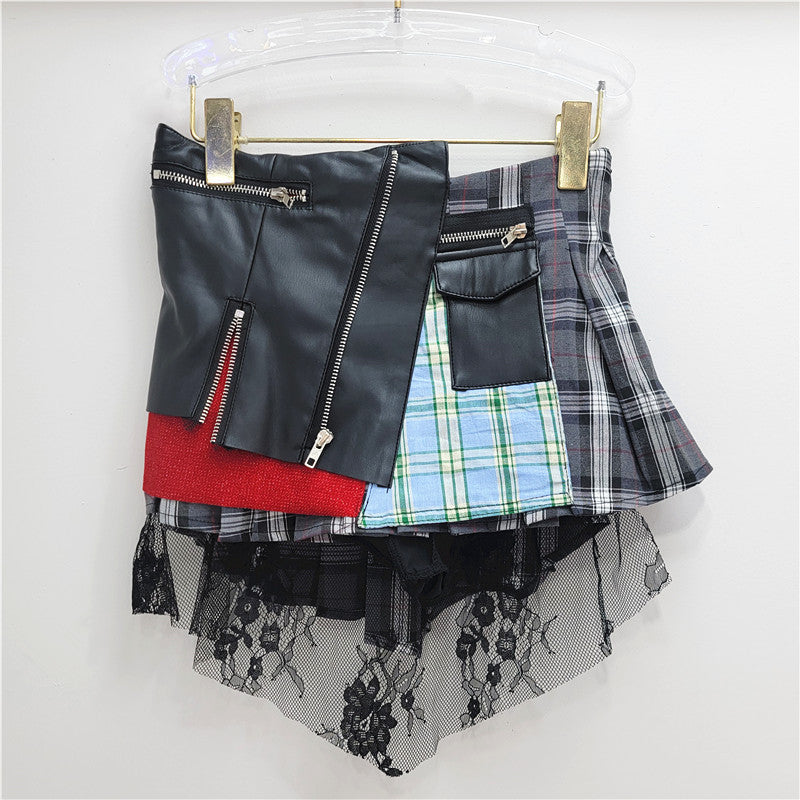 Patchwork Plaid Minirock für Damen – Bild 4 | LuxeStyle