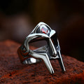 Retro Titanstahl Ring mit Edelsteinen Herren