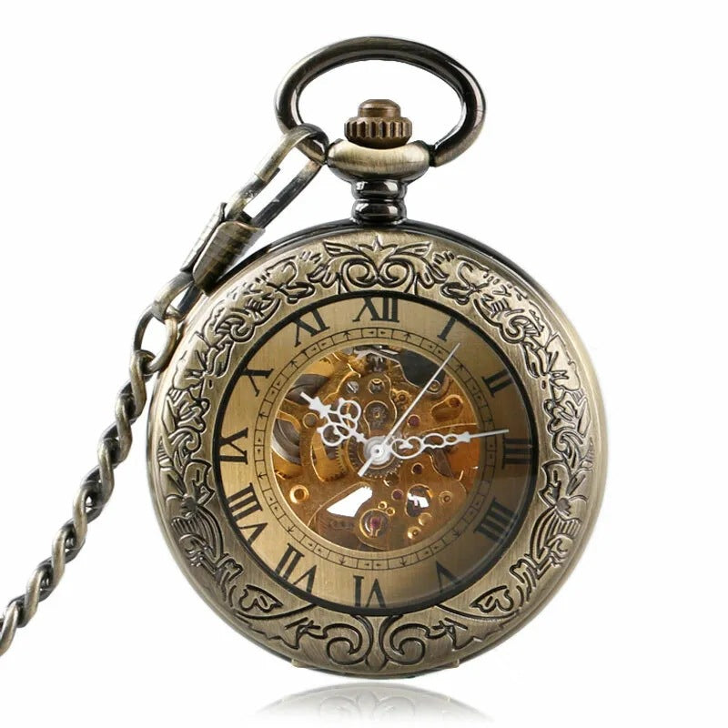 Retro Transparente Taschenuhr mit Klappdeckel – Ansicht 4