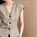 Ärmelloses Top für Pendler – Khaki