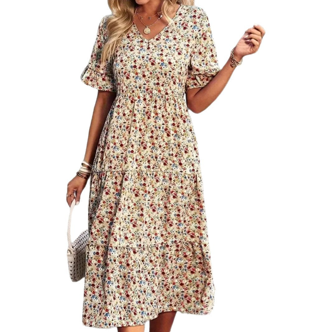 Boho V-Ausschnitt Strandkleid Langarm – Bild 5 | LuxeStyle