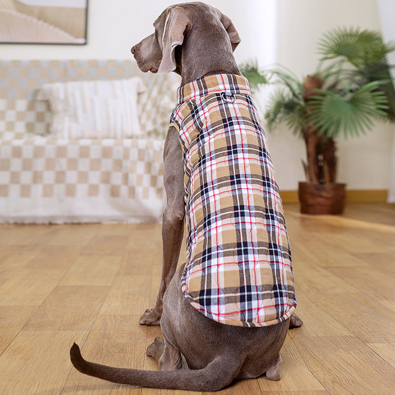 Winter-Doggenmantel mit Plaidschur und Zipper