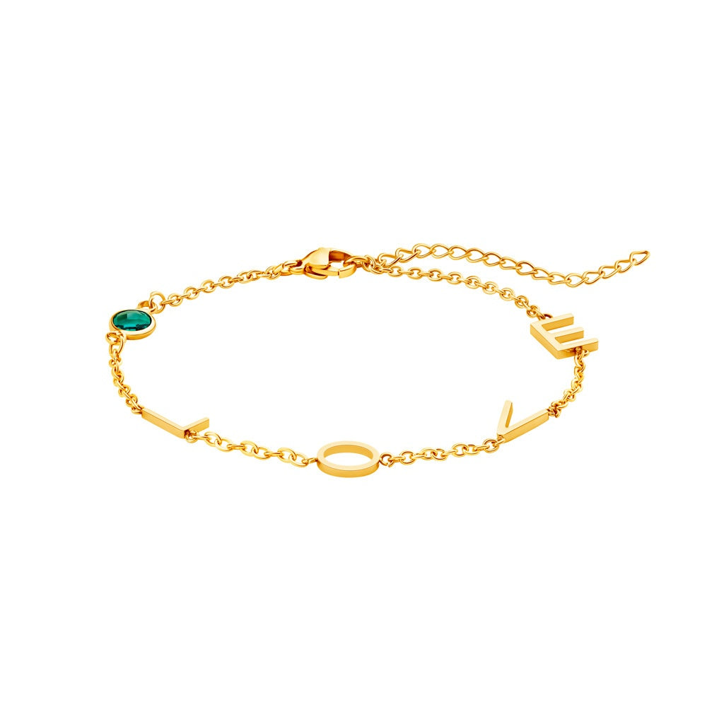 26 Buchstaben Armband mit Geburtsstein