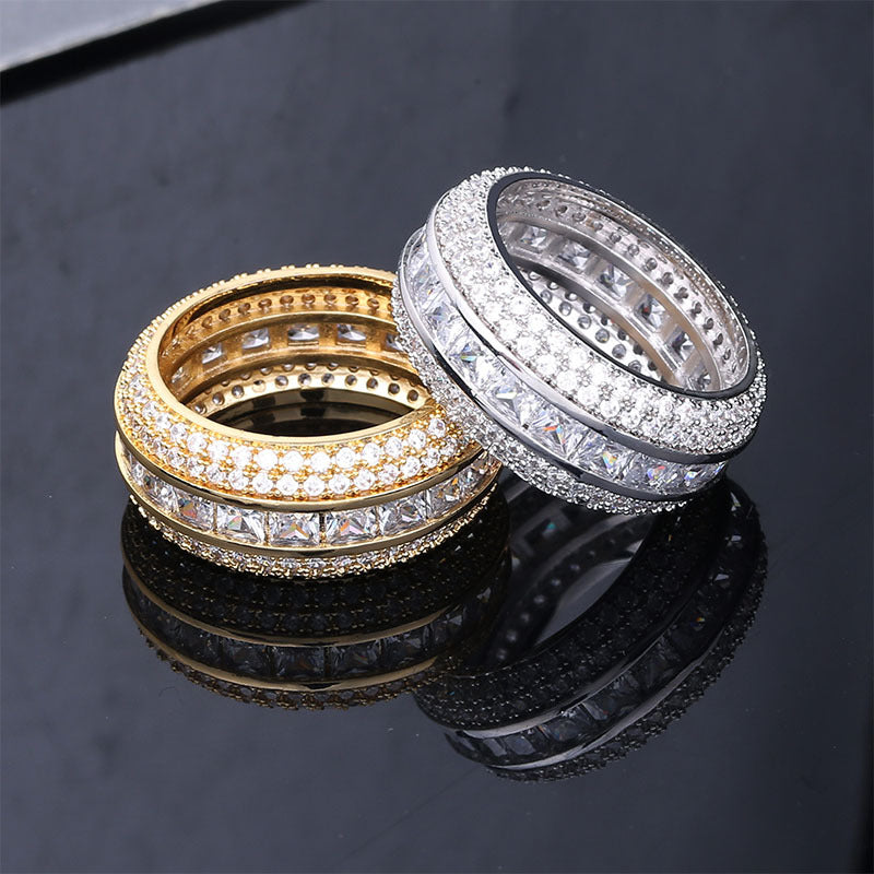 Vergoldeter Ring mit Zirkonia-Steinen – Bild 6 | LuxeStyle