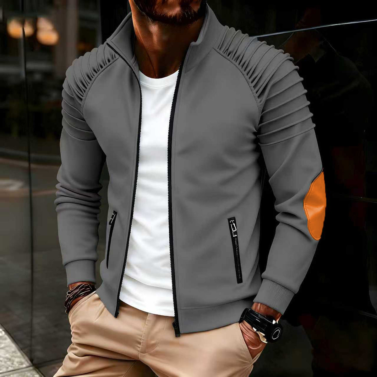 Winddichte Herren Freizeitjacke mit Stehkragen – Bild 9 | LuxeStyle