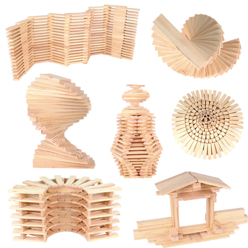 Holzbaustein-Set 100 Stück – Bild 7 | LuxeStyle