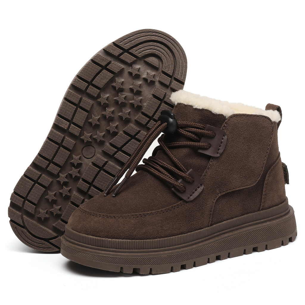 Kinder-Schuhe aus Baumwolle mit Fleecefutter – rutschfeste Outdoor-Sch