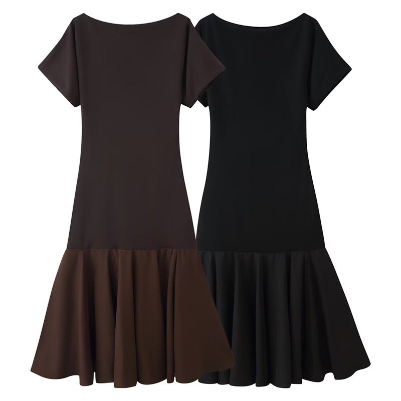 A-Linien Strickkleid mit kurzen Ärmeln – Bild 5 | LuxeStyle