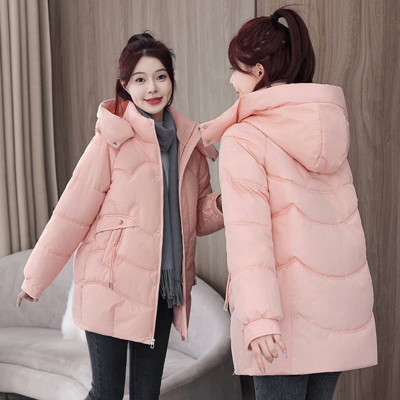 Gefütterte Damen-Pufferjacke mit Kapuze