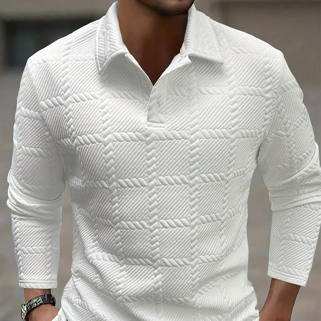 Männer Polo Shirt Langarm, einfarbig, Slim Fit – Bild 4 | LuxeStyle