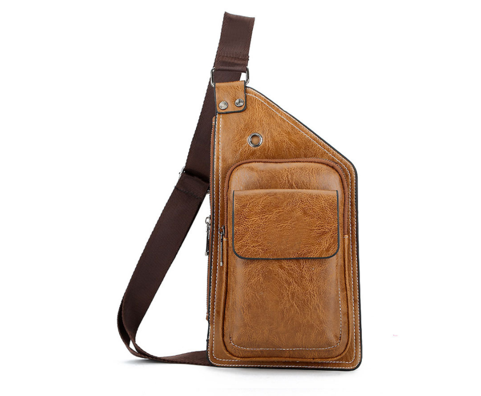 Brusttasche aus PU-Leder mit Reissverschluss – Bild 4 | LuxeStyle