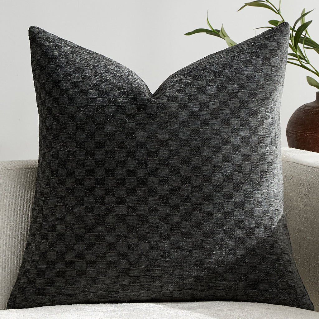 Chenille Kissenhülle mit 3D-Kleinwürfelmuster