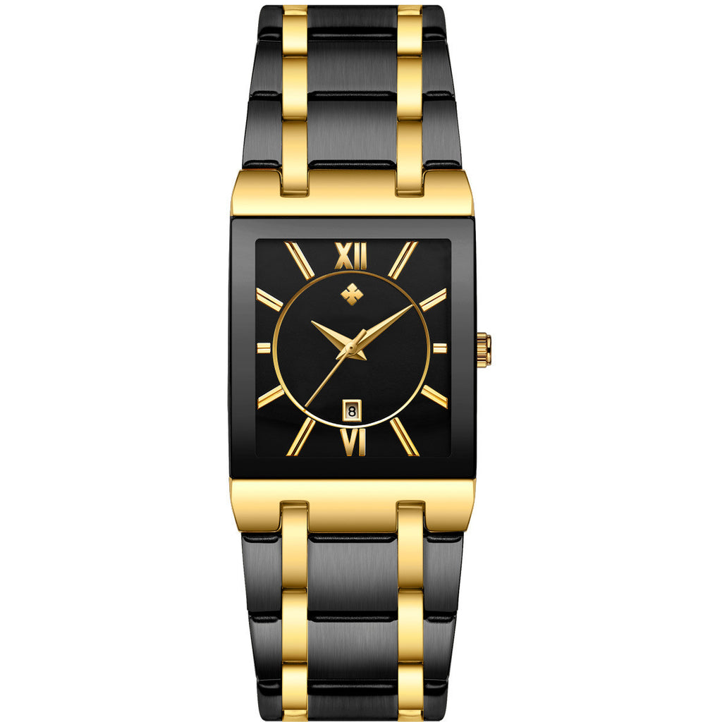 Quarz-Herrenuhr mit eckigem Stahlgehäuse – Bild 19 | LuxeStyle