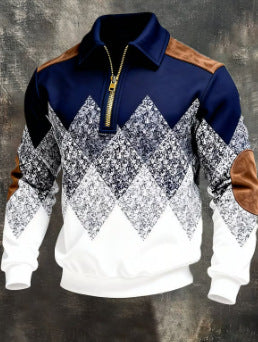 Herren Langarm-Sweatshirt mit 3D-Print