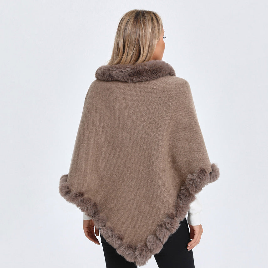 Poncho mit Pelzkragen – Bild 7 | LuxeStyle