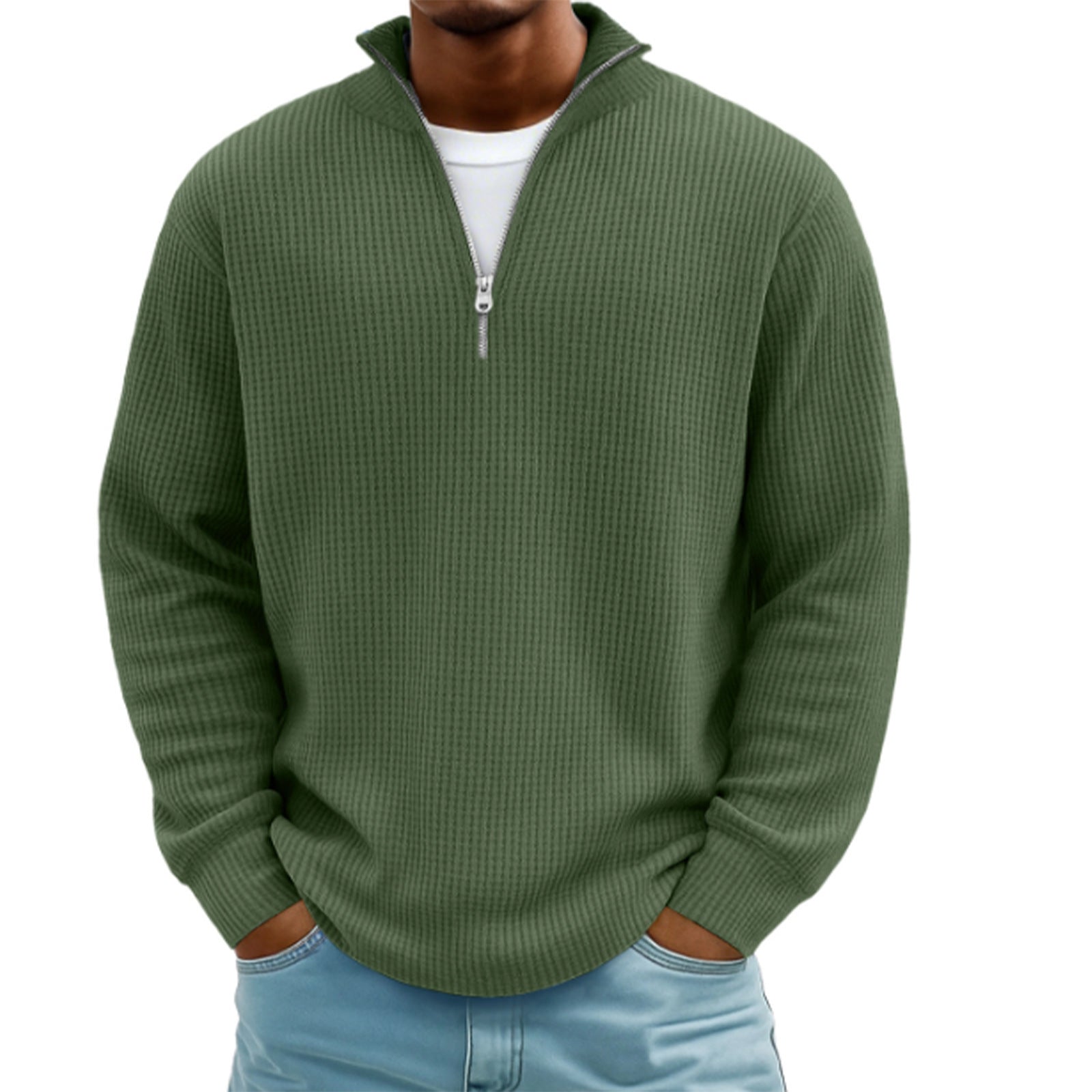 Herren Hoodie Waffle Knit Pullover