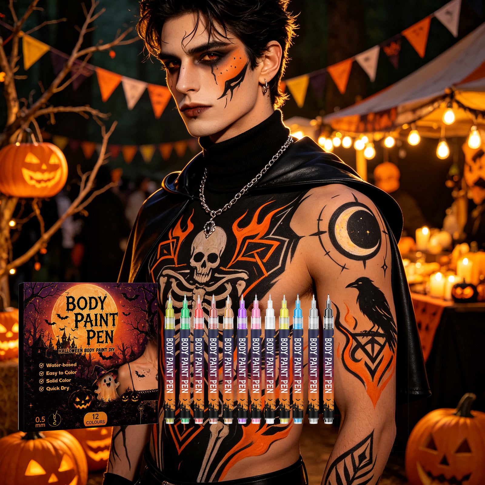 Body Painting Pen, 12 Farben