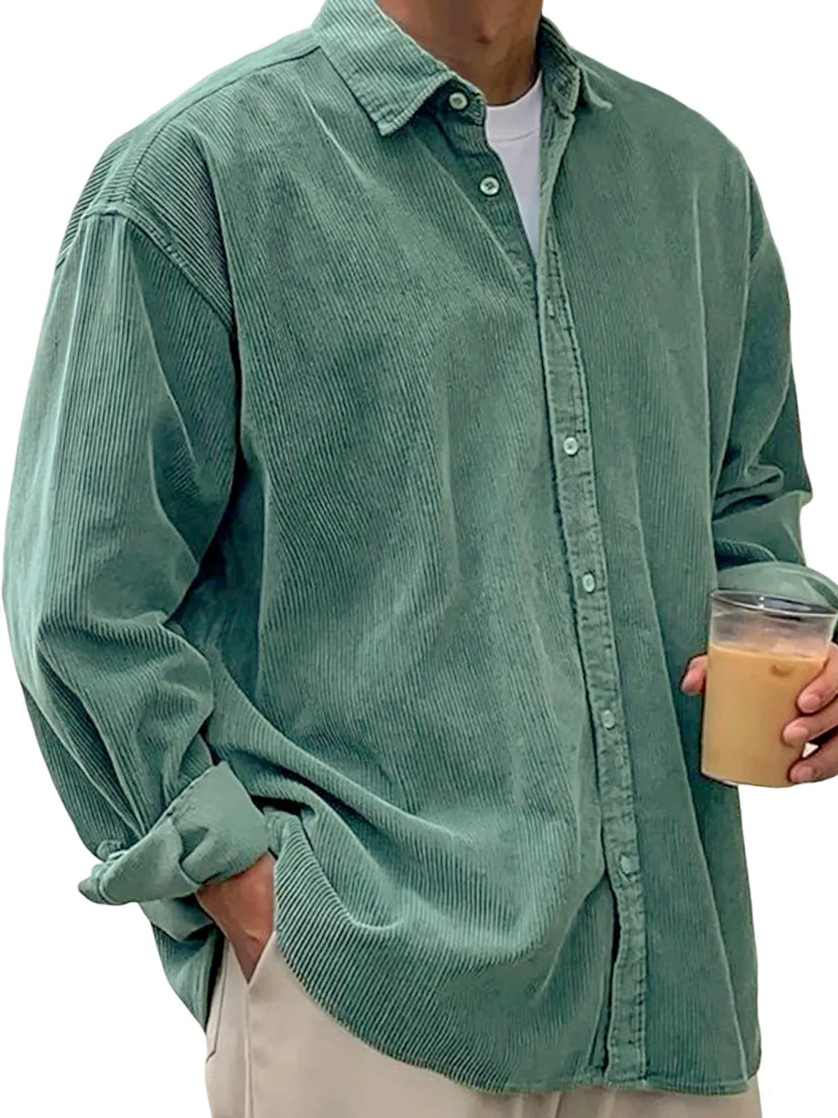 Lässige Cord-Hemdjacke für Herren – Bild 2 | LuxeStyle