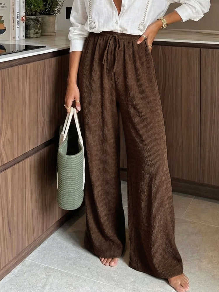 Corduroy Loose-Fit Hose mit elastischem Bund