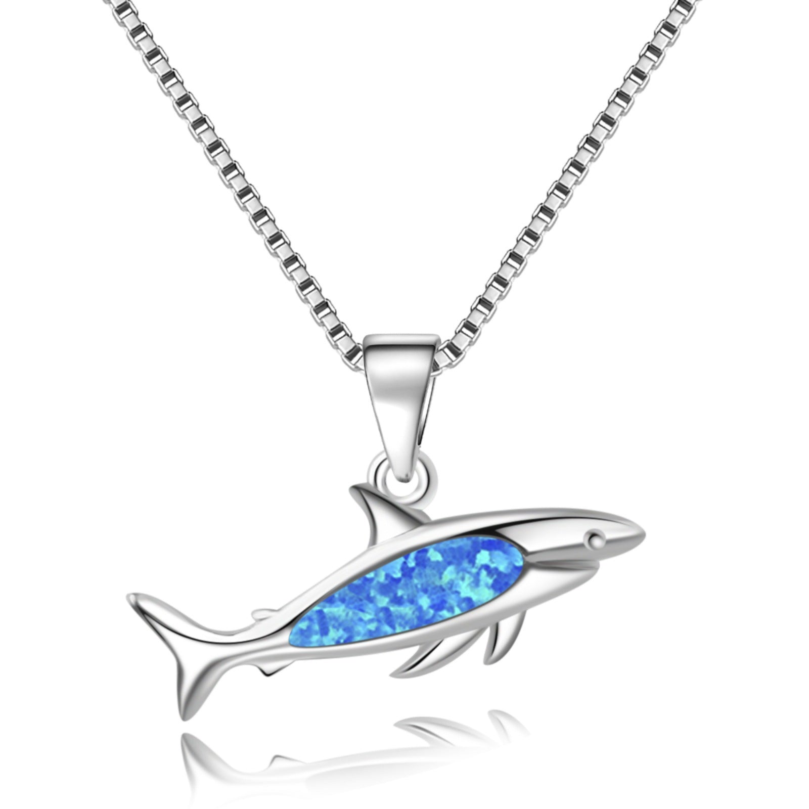 Little Shark Halskette mit Saphirblauem Anhänger