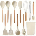 Silikon Küchenhelfer Set mit Holzgriff, 12-teilig
