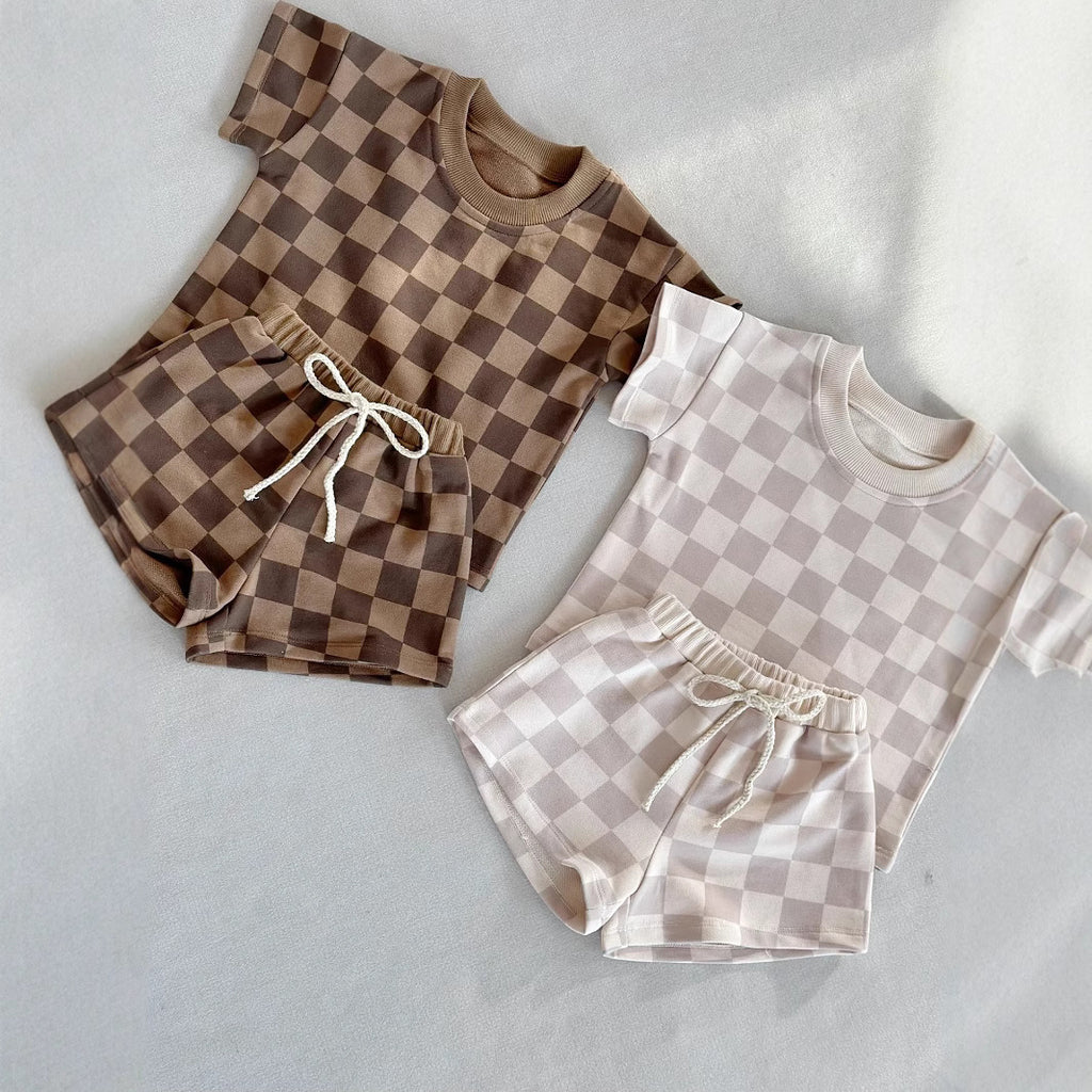 Baby-Shorts-Set mit kariertem Hemd | LuxeStyle