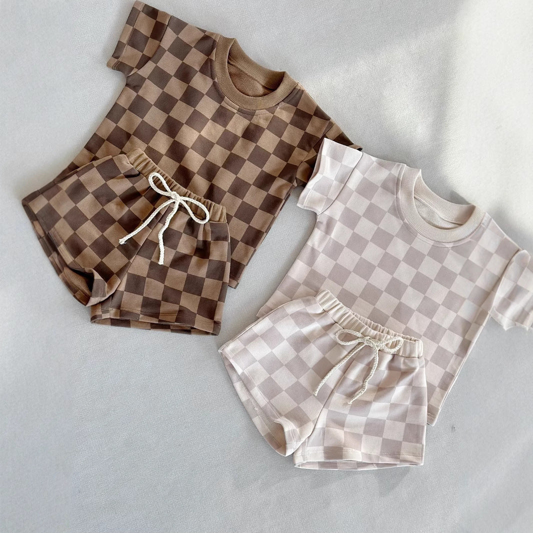 Baby-Shorts-Set mit kariertem Hemd | LuxeStyle