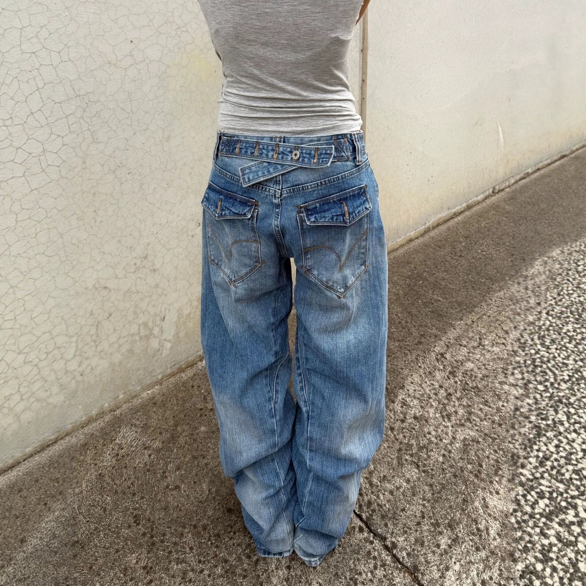 Retro Cropped Jeans für Damen