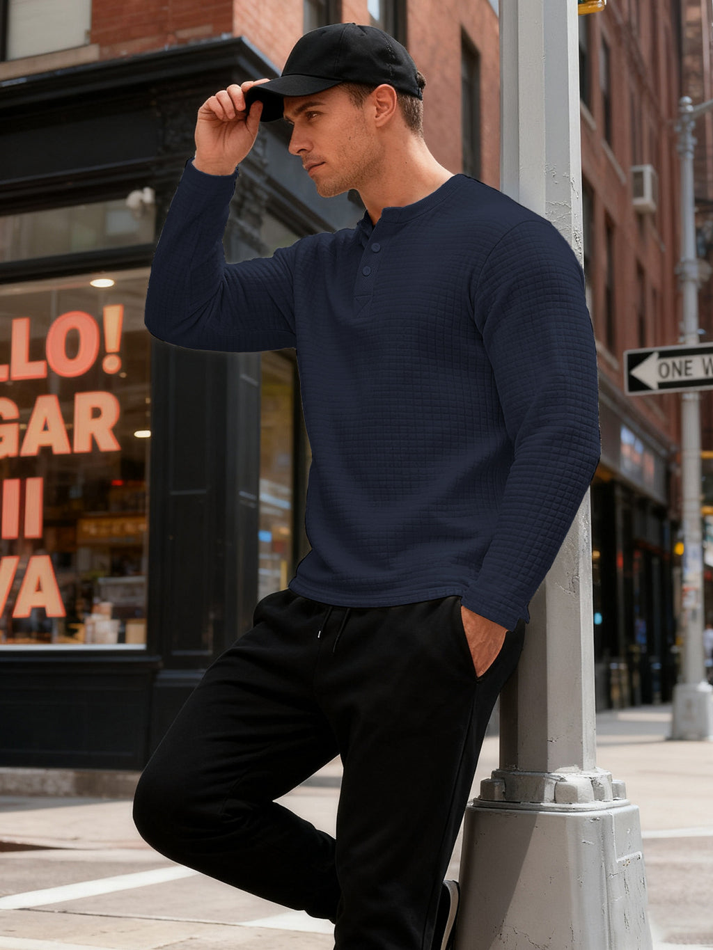 Herren Langarm-Sweatshirt mit Jacquard-Muster